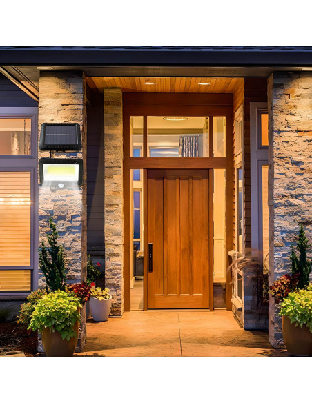 
Lauko saulės energija varomas šviestuvas su prieblandos judesio jutikliais, 100 LED
