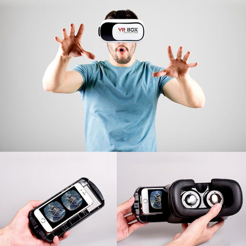 
VR 3D akiniai su BT valdikliu, skirti 3,5–6,3 colių išmaniesiems telefonams
