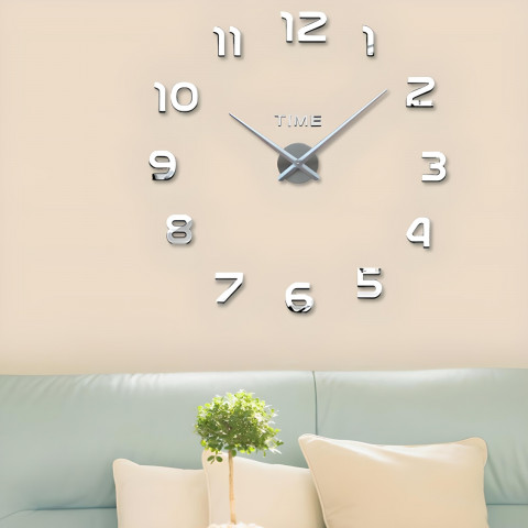 
Modernus, tylus, veidrodinis sieninis laikrodis, 60 cm skersmens
