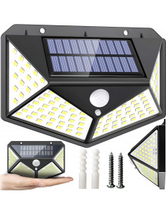 
Saulės energija varomas lauko sodo šviestuvas su prieblandos judesio jutikliais, 100 LED
