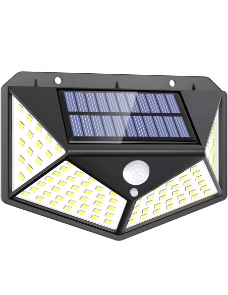 
Saulės energija varomas lauko sodo šviestuvas su prieblandos judesio jutikliais, 100 LED
