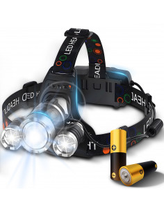 
Baterijomis maitinamas priekinis žibintas, 4 režimai, 3 šviesos diodai
