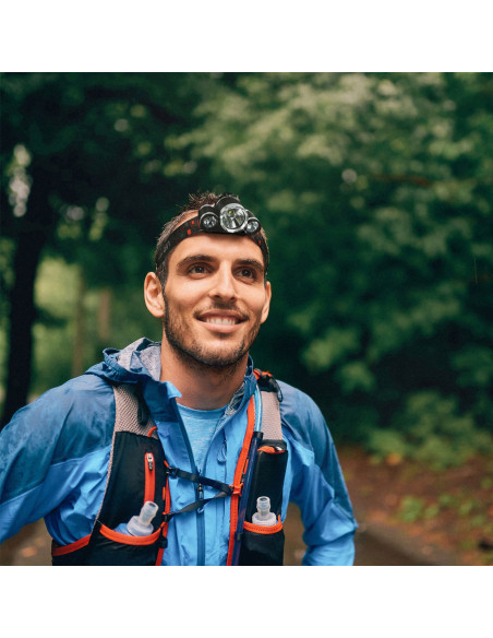 
Baterijomis maitinamas priekinis žibintas, 4 režimai, 3 šviesos diodai
