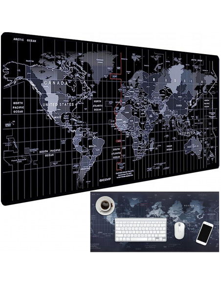 
Žaidimų stalo pelės kilimėlis XXL 80 x 30 cm - pasaulio žemėlapis
