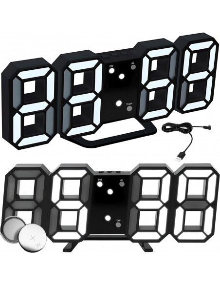 
Elektroninis laikrodis su žadintuvu, data, termometru, foniniu apšvietimu
