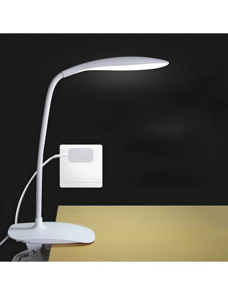 
Mokyklinė stalo lempa, tvirtinama prie stalo spaustuku, 14 LED lempučių
