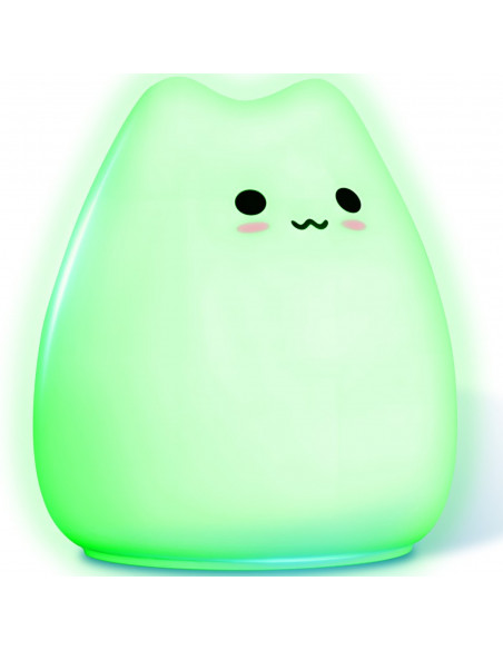 
Silikoninė baterijomis maitinama naktinė lempa vaikams, 7 LED spalvų - katė
