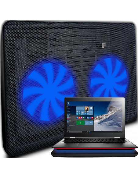 
Nešiojamojo kompiuterio aušinimo kilimėlis su 2 LED ventiliatoriais 12–15,4 colio
