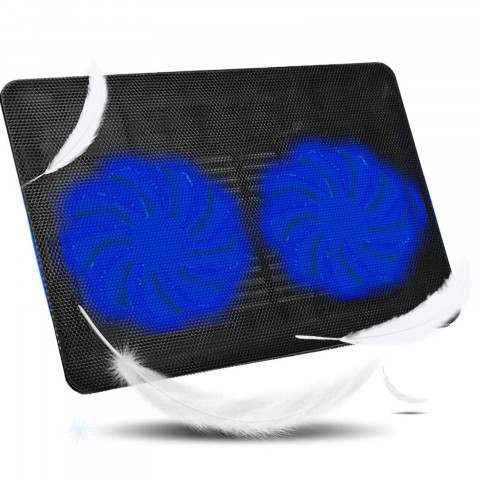 
Nešiojamojo kompiuterio aušinimo kilimėlis su 2 LED ventiliatoriais 12–15,4 colio
