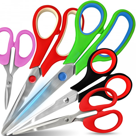 
Universalių mokyklinių žirklių rinkinys - 5 vnt.
