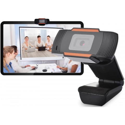 
Internetinė kamera su mikrofonu, skirta nuotolinėms pamokoms internetu, HD USB
