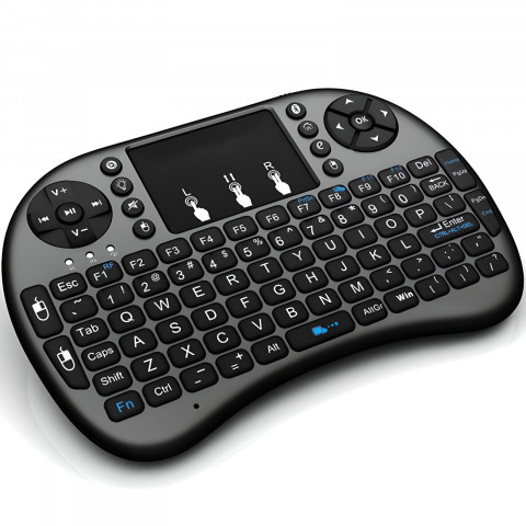 
Mini belaidė klaviatūra su jutikliniu skydeliu, apšvietimu, skirta „Smart TV BT“
