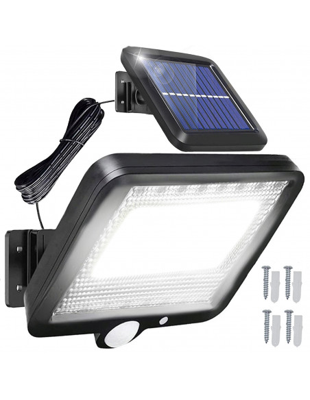 
Lauko saulės energija varomas šviestuvas su prieblandos judesio jutikliais, 100 LED
