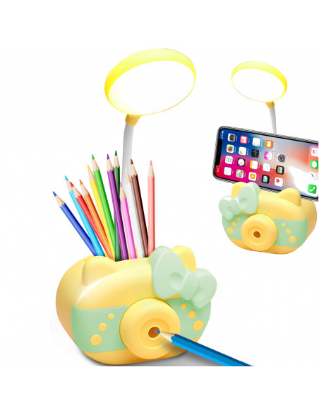 
Mokyklinė stalo lempa su galąstuvu ir priedų dėžute
