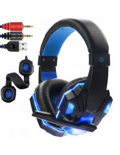 
Laidinės žaidimų ausinės su mikrofonu žaidėjams, USB LED
