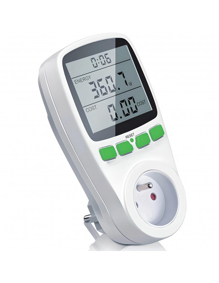 
Energijos suvartojimo matuoklis, vatmetras su LCD ekranu lizdui
