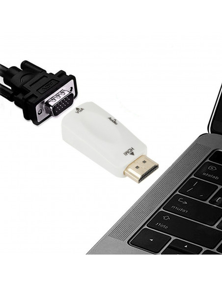 
HDMI - VGA DSUB keitiklio adapteris - baltas
