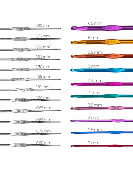 
Metalinių nėrimo vąšelių rinkinys dėžutėje - 100 vnt.
