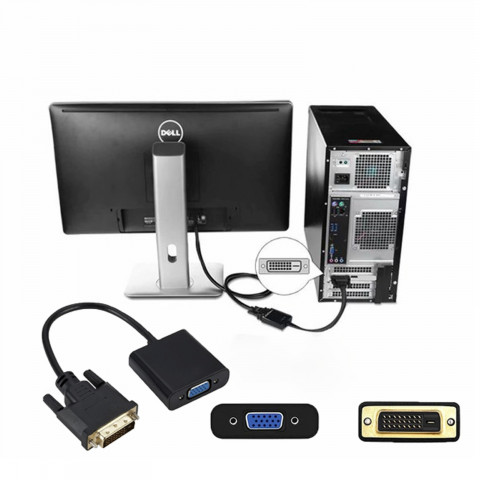 
Garso ir vaizdo adapteris DVI-D - VGA 23,5 cm
