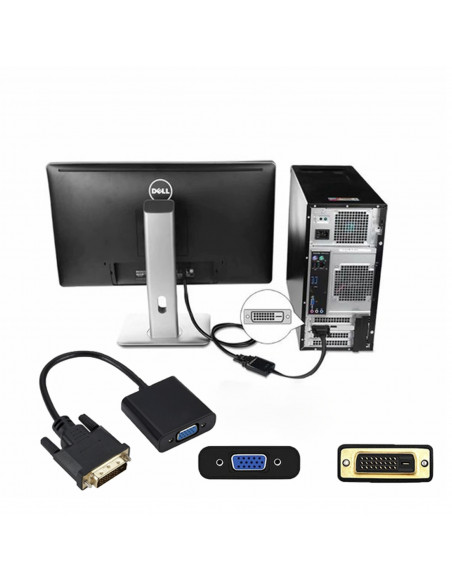 
Garso ir vaizdo adapteris DVI-D - VGA 23,5 cm
