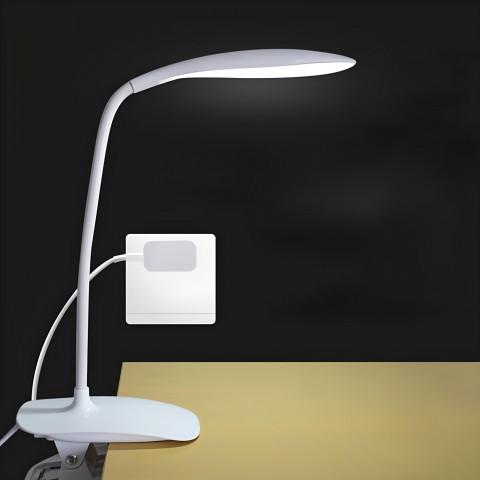 
Mokyklinė stalo lempa, tvirtinama prie stalo spaustuku, 14 LED lempučių
