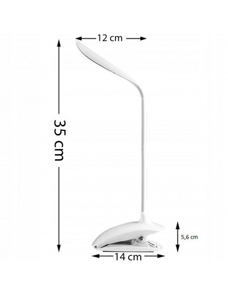 
Mokyklinė stalo lempa, tvirtinama prie stalo spaustuku, 14 LED lempučių
