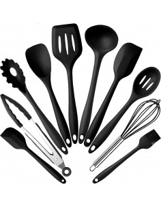 
Silikoninės virtuvės reikmenys, mentelės, žnyplės, samčiai - 10 vnt.
