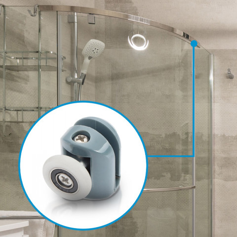 
Dušo kabinos ratukų rinkinys, 23 mm ratukai - 8 vnt.
