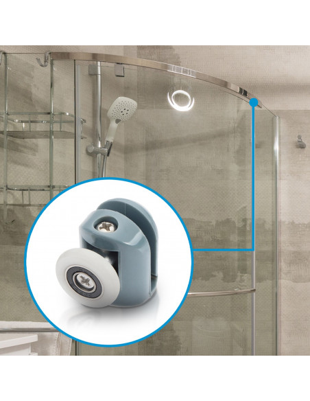 
Dušo kabinos ratukų rinkinys, 23 mm ratukai - 8 vnt.
