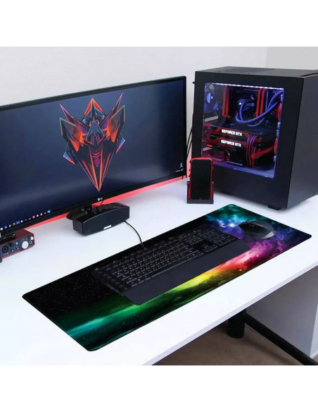 
Žaidimų stalo pelės kilimėlis XXL 90 x 40 cm - vaivorykštės spalvos
