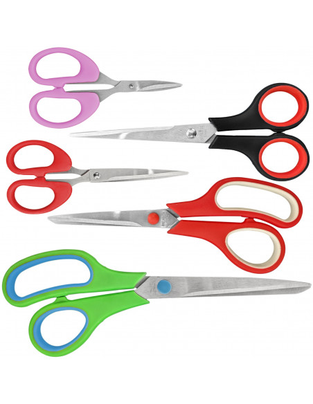 
Universalių mokyklinių žirklių rinkinys - 5 vnt.
