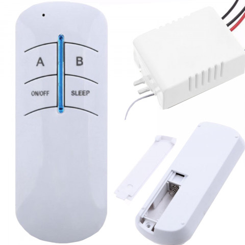 
Belaidis šviesos jungiklis su nuotolinio valdymo pultu 20 m
