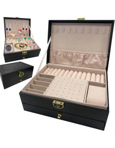 
Papuošalų organizatoriaus dėžutė su rakto spyna - juoda
