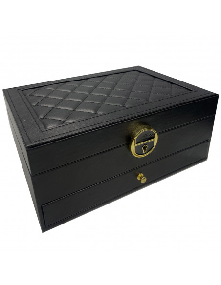 
Papuošalų organizatoriaus dėžutė su rakto spyna - juoda
