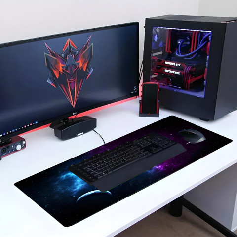 
Žaidimų stalo kilimėlis žaidėjams XXL 80 x 40 cm - galaktika
