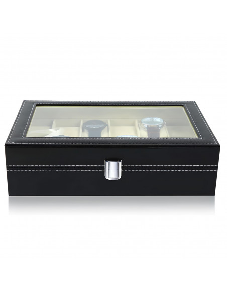 
Organizatoriaus dėžutė laikrodžiams ar papuošalams, 12 skyrių - juoda
