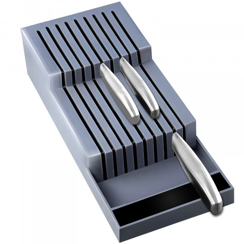 
Stalčių organizatorius peiliams ir stalo įrankiams, 9 skyriai - pilkas
