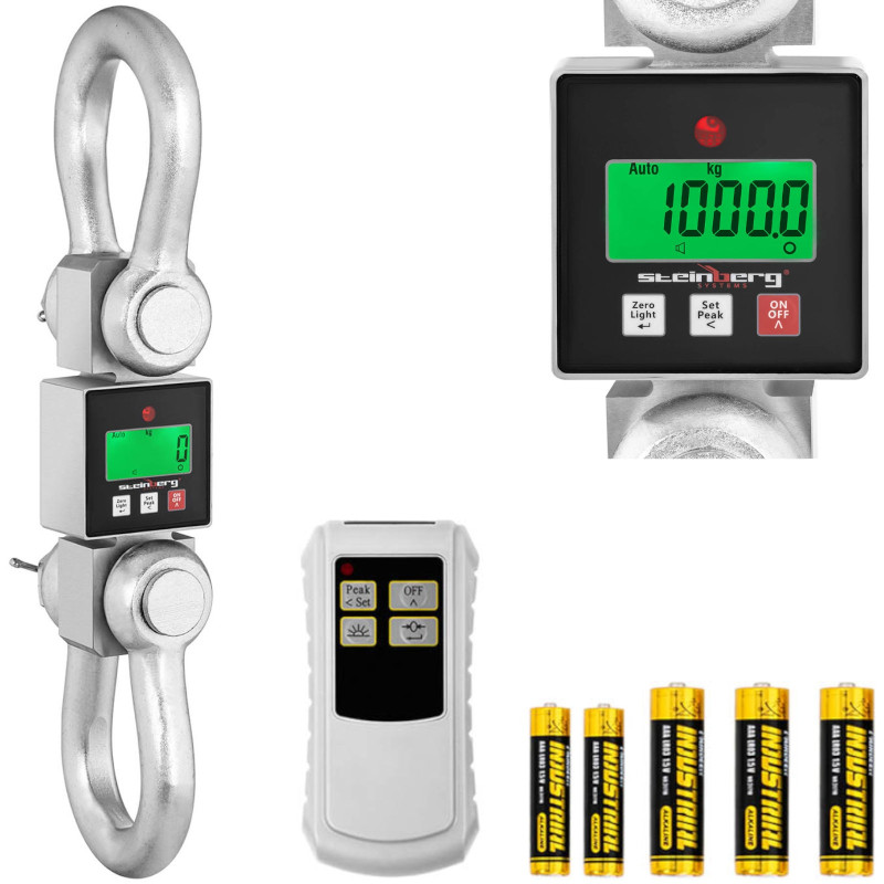 Pakabinamos laikymo kablio svarstyklės su LCD nuotolinio valdymo pulteliu iki 10 000 kg