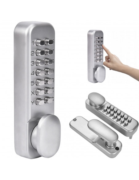 
Kodinė durų rankena su mechanine kodine spyna
