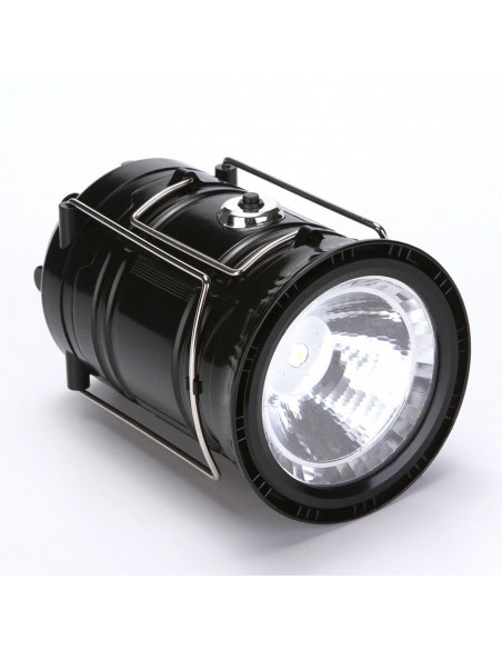 
Įkraunamas saulės energija varomas turistinis žibintas su išorine baterija, sulankstomas, 6 LED
