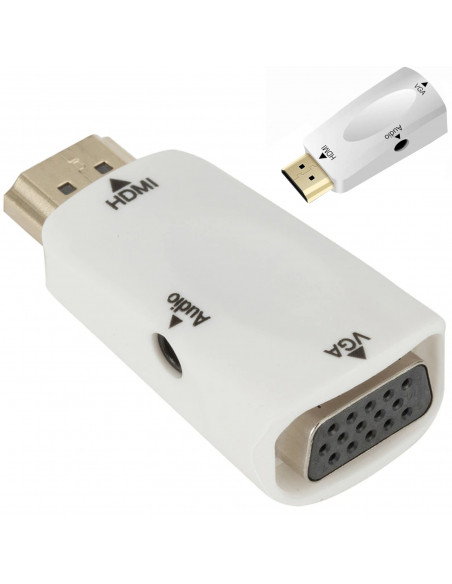 
HDMI - VGA DSUB keitiklio adapteris - baltas
