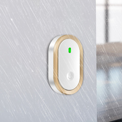 
Belaidis vartų durų skambutis, atsparus vandeniui 300 m – balto aukso spalvos
