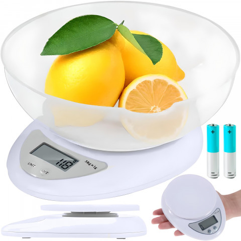 
Elektroninės virtuvės svarstyklės su dubeniu 5000g / 1g
