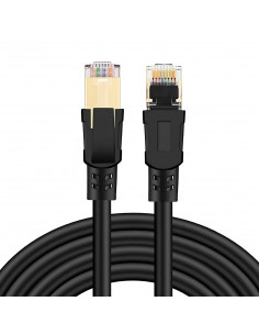 
Tinklo kabelio interneto jungiamasis laidas RJ45 CAT8 1 m juodas
