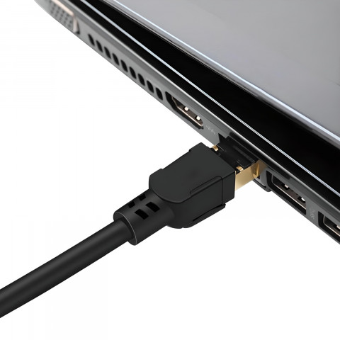 
Tinklo kabelio interneto jungiamasis laidas RJ45 CAT8 1 m juodas
