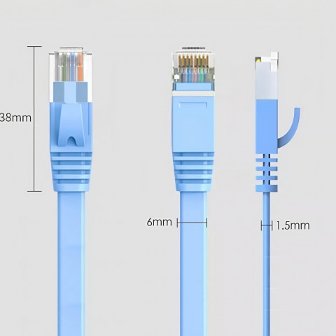 
RJ45 CAT7 tinklo kabelis interneto kabelis 1 m mėlynas

