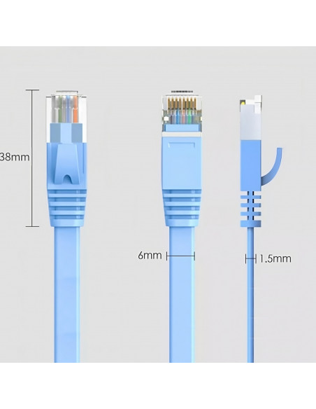 
RJ45 CAT7 tinklo kabelis interneto kabelis 1 m mėlynas
