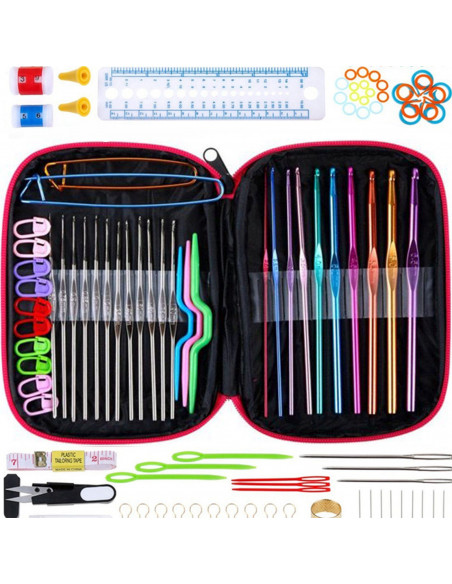 
Metalinių nėrimo vąšelių rinkinys dėžutėje - 100 vnt.
