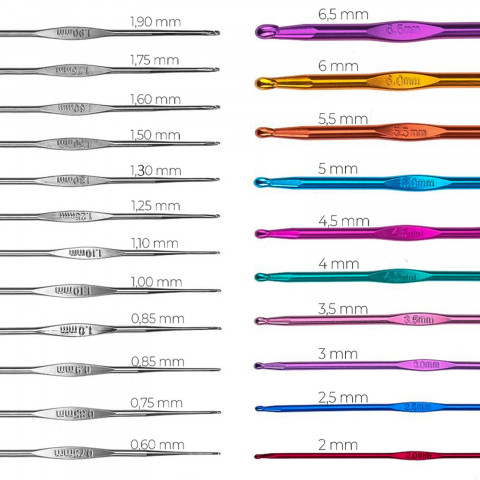 
Metalinių nėrimo vąšelių rinkinys dėžutėje - 100 vnt.
