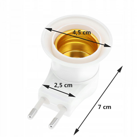 
E27 lemputės adapteris 230 V lizdui su jungikliu
